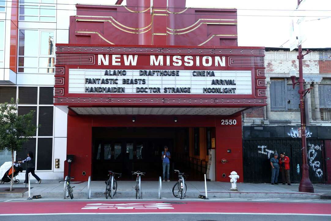 An independent movie theater marquee in San Francisco